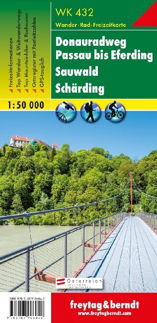 Cover: 9783707906042 | Freytag &amp; Berndt Wander-, Rad- und Freizeitkarte Donauradweg...