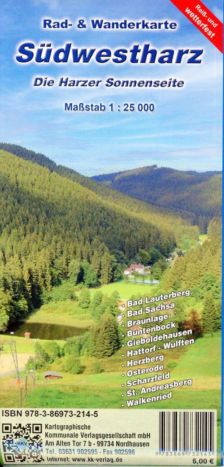 Cover: 9783869732145 | Südwestharz - Die Harzer Sonnenseite 1:25 000 | Reiß- und Wetterfest