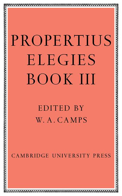 Cover: 9780521109482 | Elegies Bk 3 Camps | Propertius | Taschenbuch | Englisch | 2009