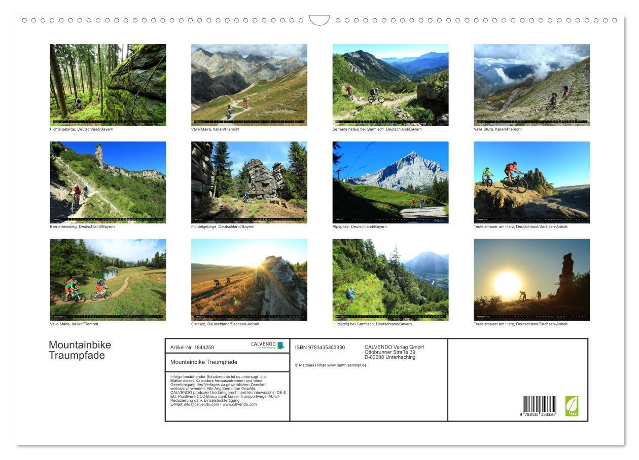 Bild: 9783435353330 | Mountainbike Traumpfade (Wandkalender 2025 DIN A2 quer), CALVENDO...