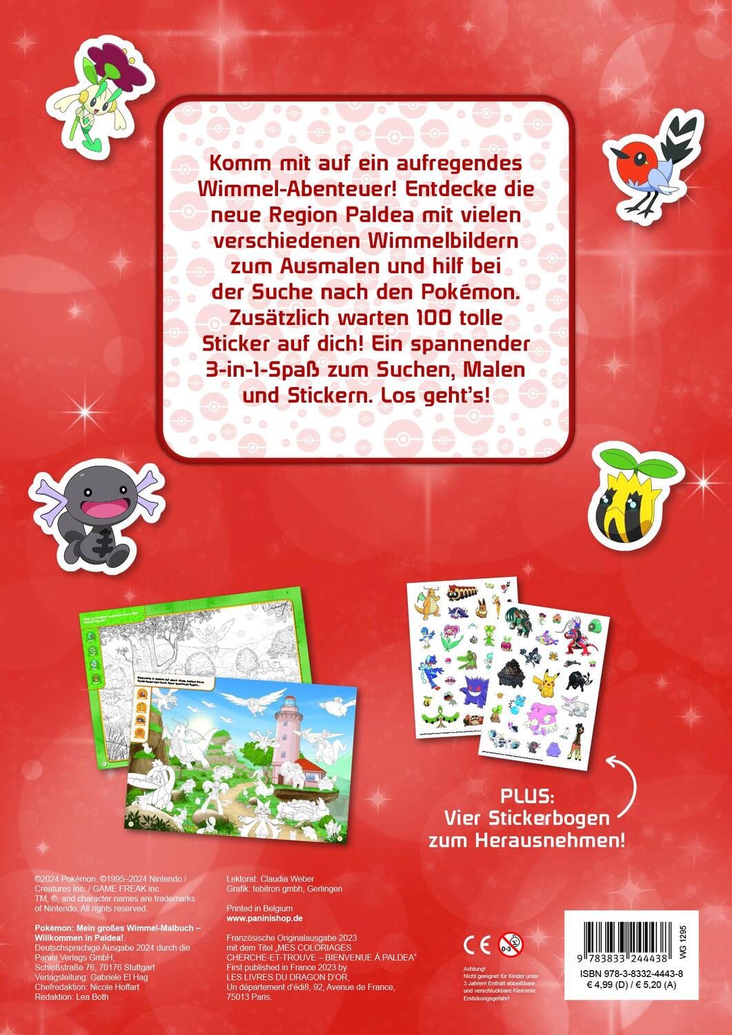 Rückseite: 9783833244438 | Pokémon: Mein großes Wimmel-Malbuch - Willkommen in Paldea! | Buch