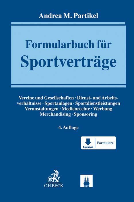 Cover: 9783406752223 | Formularbuch für Sportverträge | Andrea M. Partikel | Buch | Deutsch