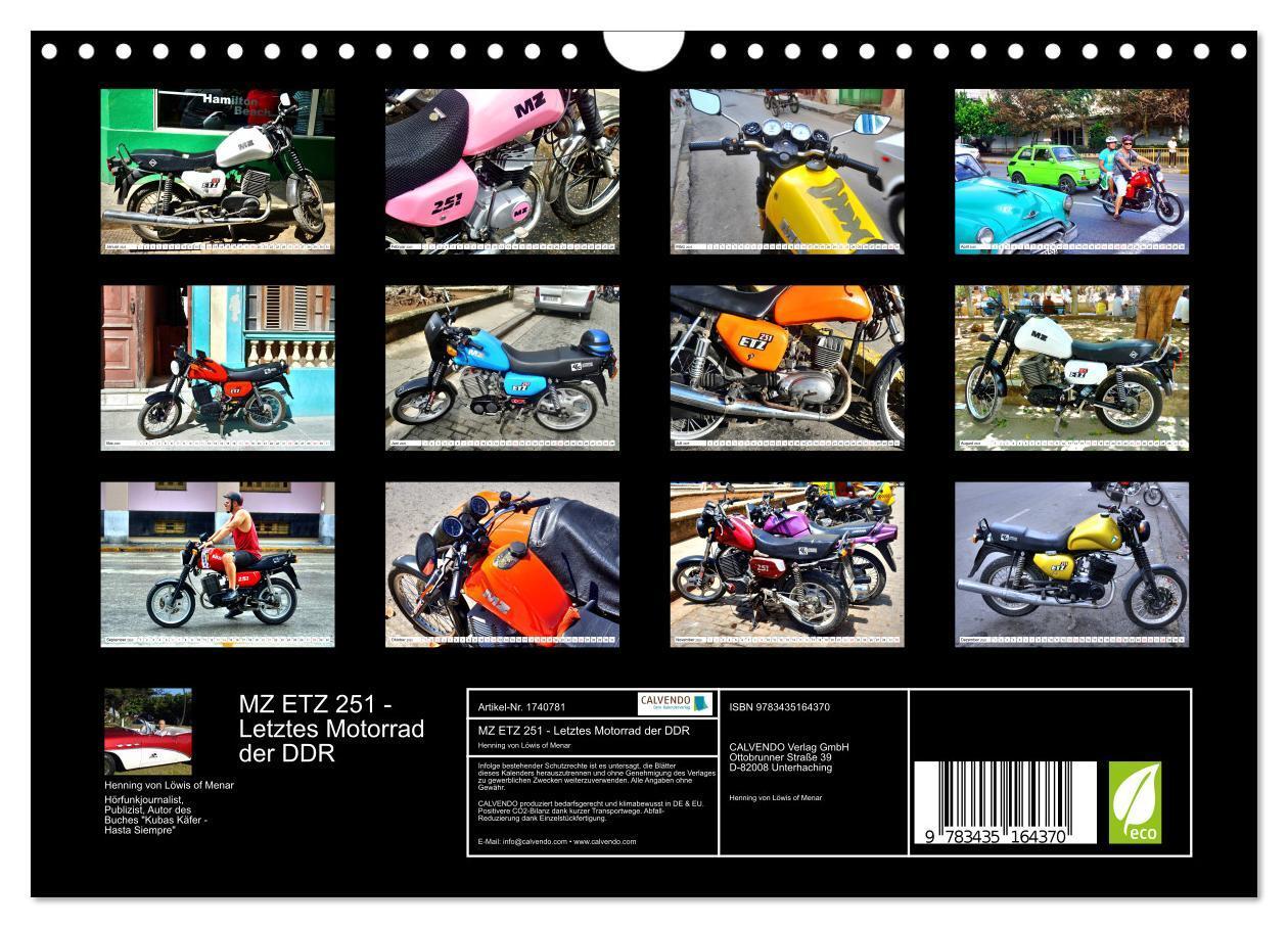 Bild: 9783435164370 | MZ ETZ 251 - Letztes Motorrad der DDR (Wandkalender 2025 DIN A4...