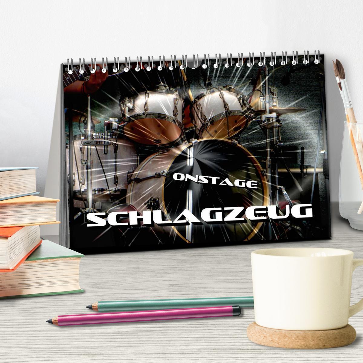 Bild: 9783435546459 | Schlagzeug onstage (Tischkalender 2025 DIN A5 quer), CALVENDO...