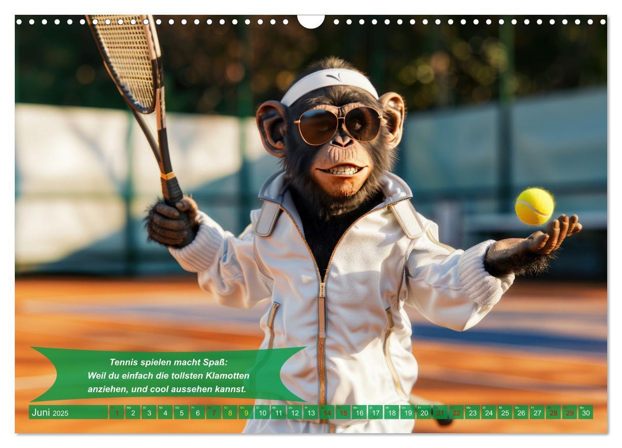 Bild: 9783457180495 | Der tierisch lustige Tennis-Kalender (Wandkalender 2025 DIN A3...