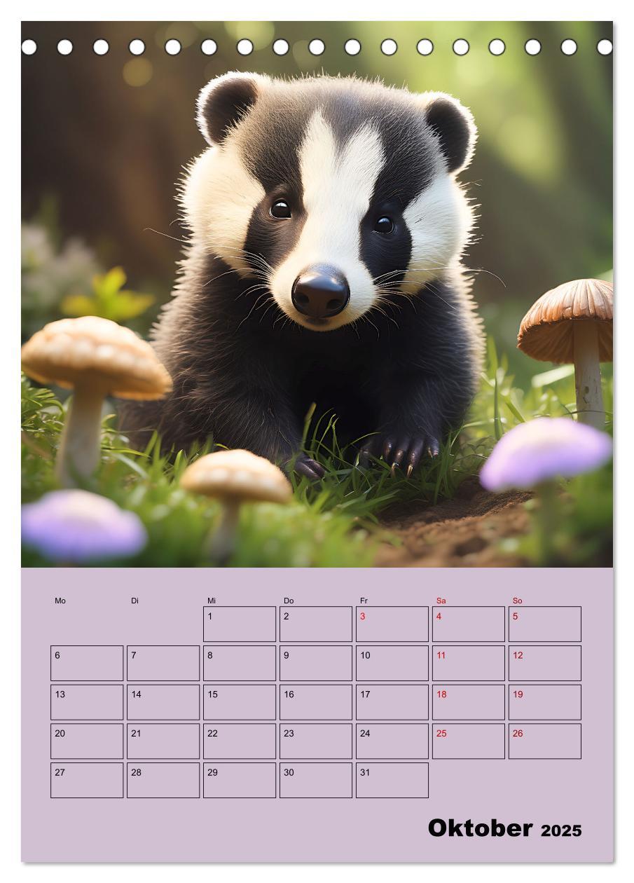 Bild: 9783457136874 | Tierkinder im Zauberwald (Tischkalender 2025 DIN A5 hoch), CALVENDO...