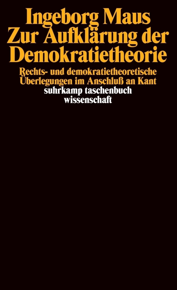 Cover: 9783518287538 | Zur Aufklärung der Demokratietheorie | Ingeborg Maus | Taschenbuch