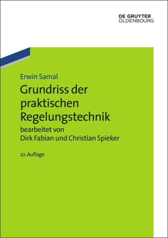 Cover: 9783486712902 | Grundriss der praktischen Regelungstechnik | Dirk Fabian (u. a.)