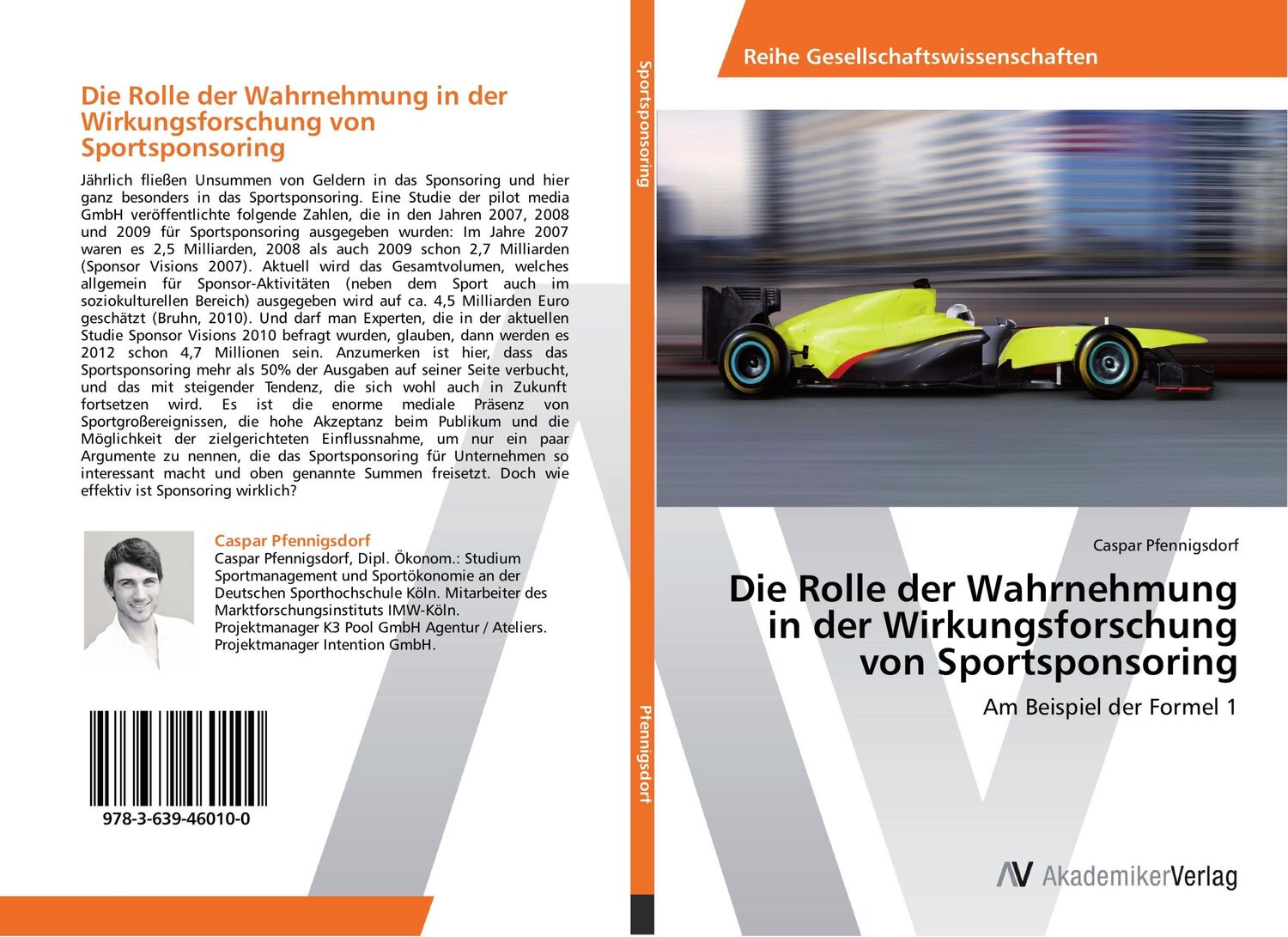 Cover: 9783639460100 | Die Rolle der Wahrnehmung in der Wirkungsforschung von Sportsponsoring