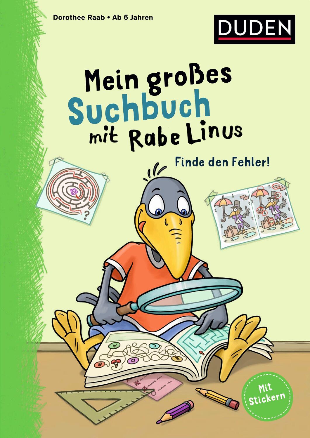 Cover: 9783411720002 | Mein großes Suchbuch mit Rabe Linus | Finde den Fehler! | Raab | Buch