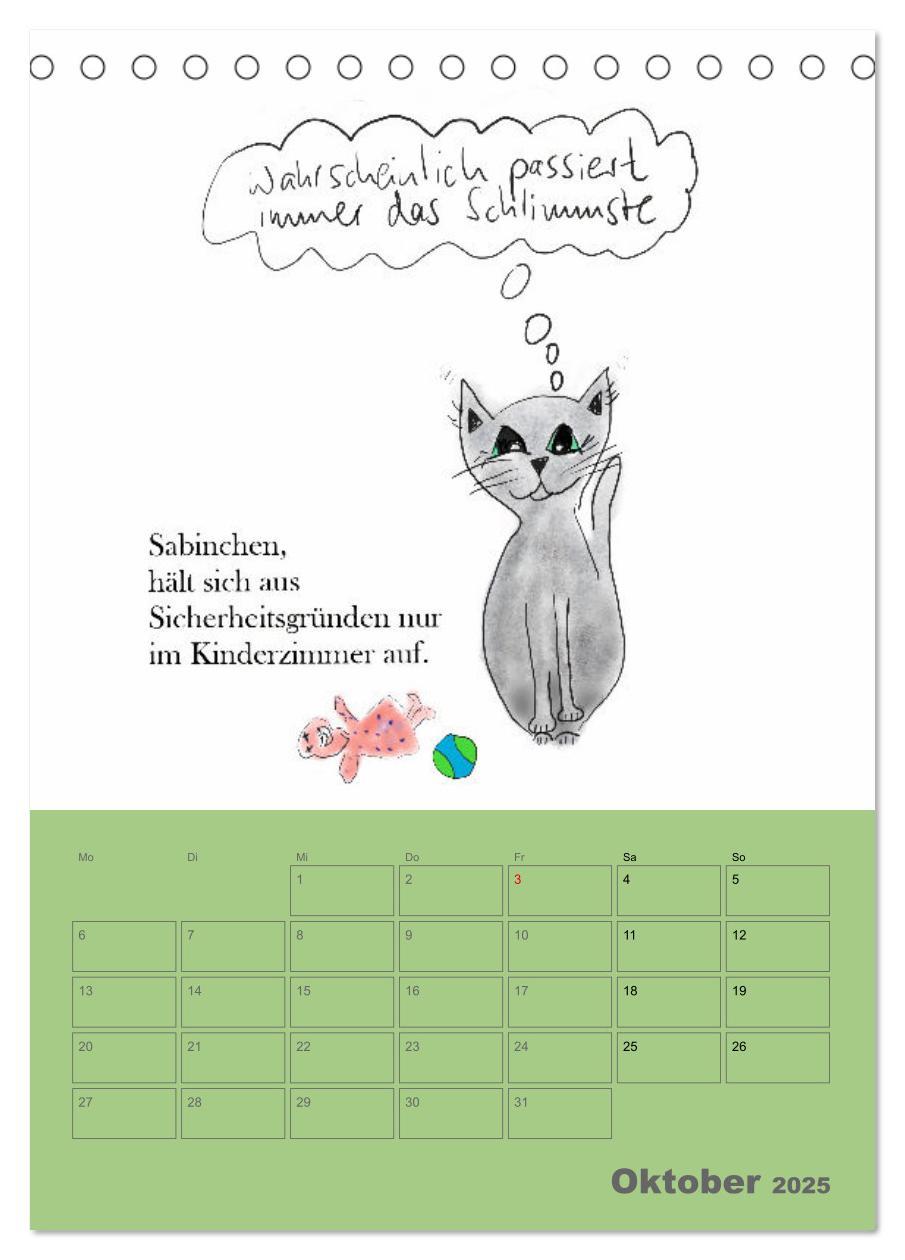 Bild: 9783457220818 | Therapie.Katzen (Tischkalender 2025 DIN A5 hoch), CALVENDO...