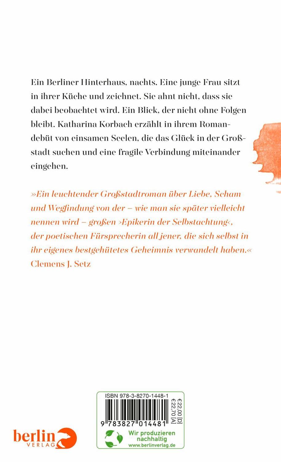 Rückseite: 9783827014481 | Sperling | Katharina Korbach | Buch | Deutsch | 2022 | Berlin Verlag