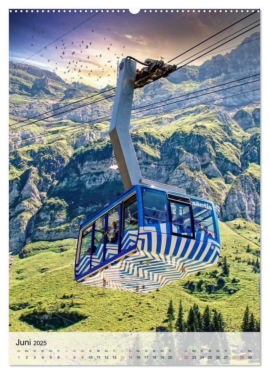 Bild: 9783435945061 | Nervenkitzel Seilbahn (Wandkalender 2025 DIN A2 hoch), CALVENDO...