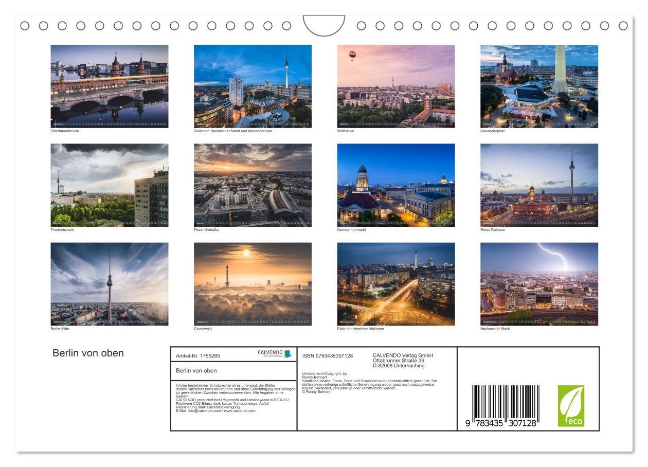 Bild: 9783435307128 | Berlin von oben (Wandkalender 2025 DIN A4 quer), CALVENDO...