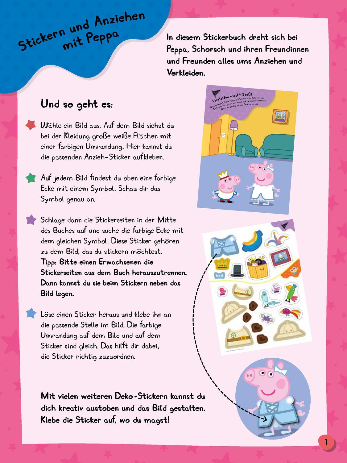 Bild: 9783849943202 | Peppa Pig Mein Stickerbuch Anziehen mit Peppa | Verlag | Taschenbuch