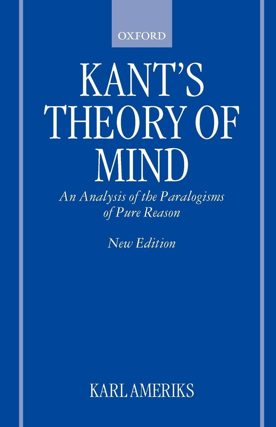Cover: 9780198238973 | Kant's Theory of Mind | An Analysis of the Paralogisms of Pure Reason