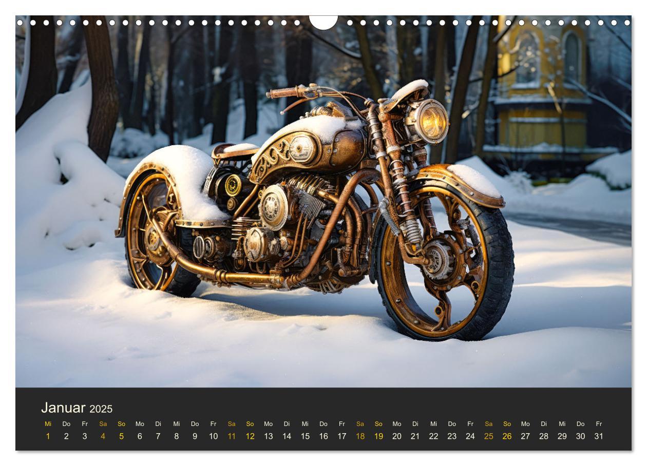 Bild: 9783435014224 | Steampunk Motorräder (Wandkalender 2025 DIN A3 quer), CALVENDO...