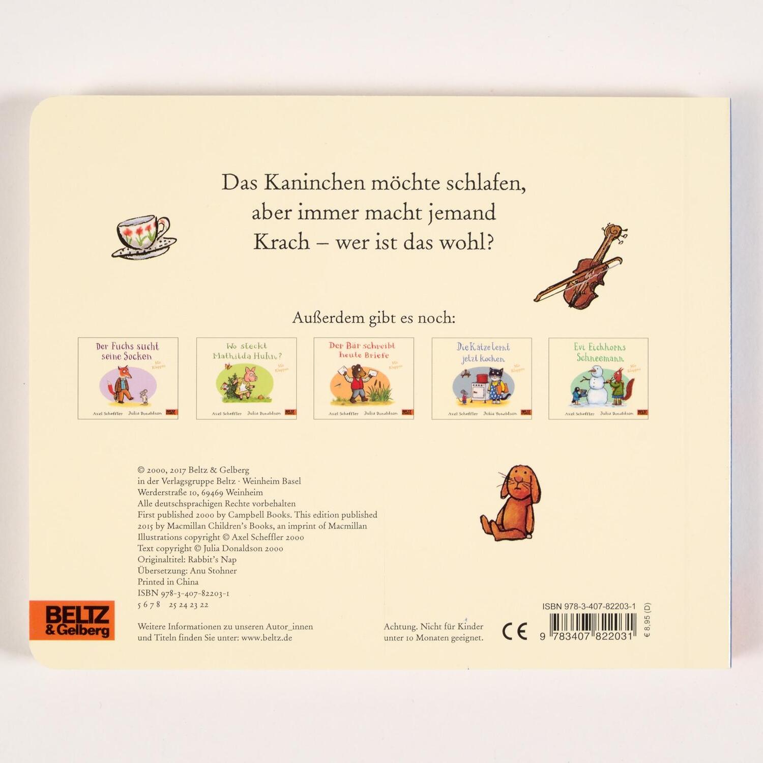 Rückseite: 9783407822031 | Kaninchen ist sooo müde | Pappbilderbuch mit Klappen | Buch | 12 S.