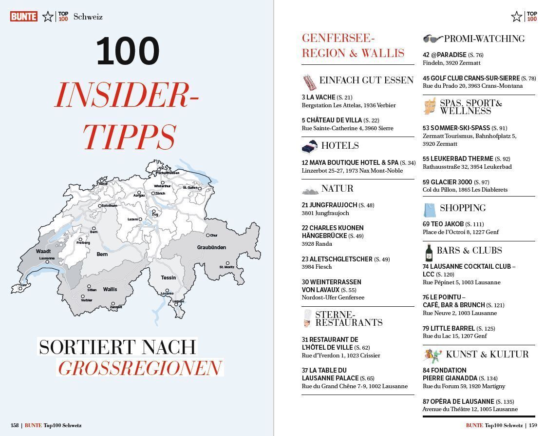 Bild: 9783982172422 | Bunte Top 100 Schweiz | Taschenbuch | 173 S. | Deutsch | 2022 | Burda