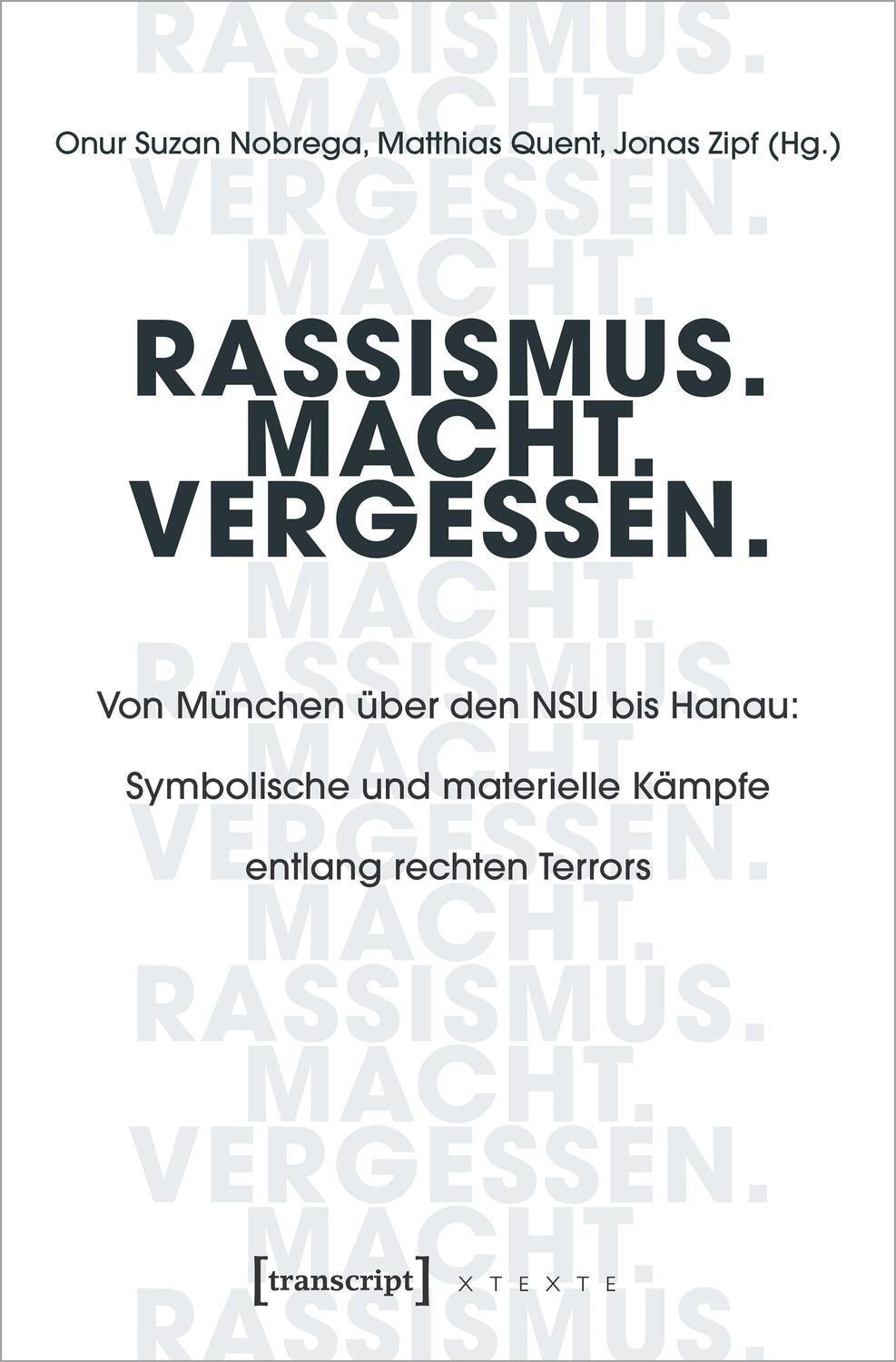 Cover: 9783837658637 | Rassismus. Macht. Vergessen. | Onur Suzan Nobrega (u. a.) | Buch