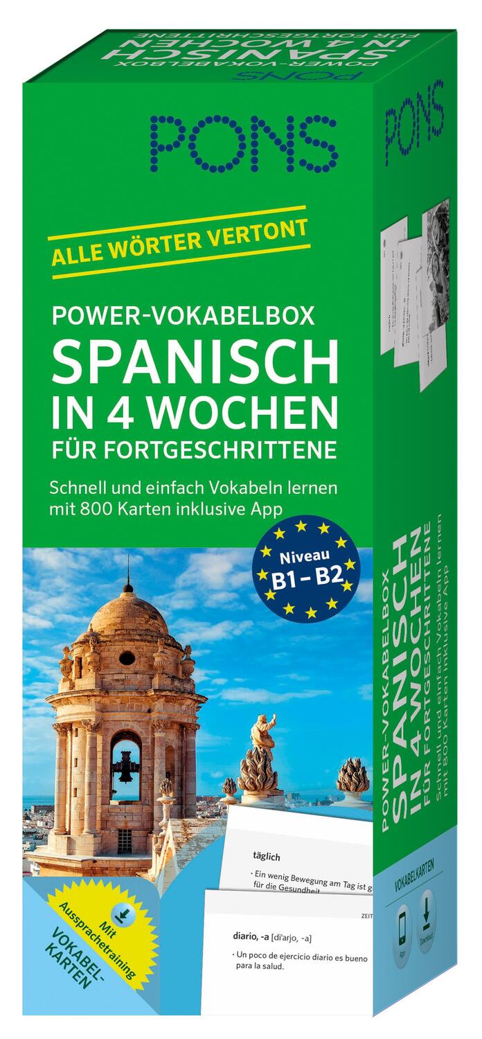 Cover: 9783125620711 | PONS Power-Vokabelbox Spanisch in 4 Wochen für Fortgeschrittene | Buch