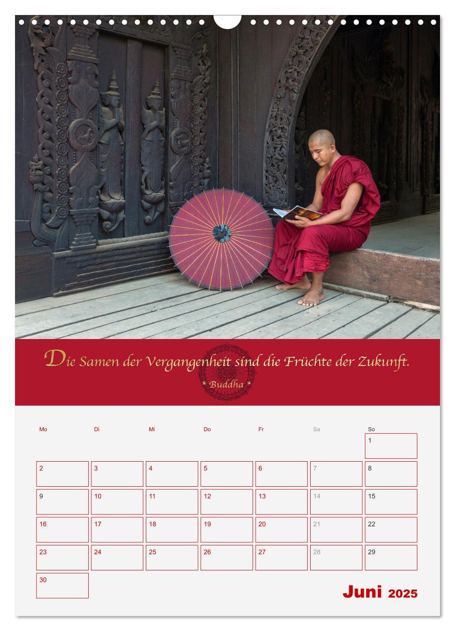 Bild: 9783435927395 | Buddhistische Weisheiten - DER ROTE SCHIRM (Wandkalender 2025 DIN...