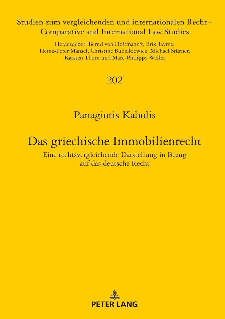 Cover: 9783631794708 | Das griechische Immobilienrecht | Panagiotis Kabolis | Buch | Gebunden
