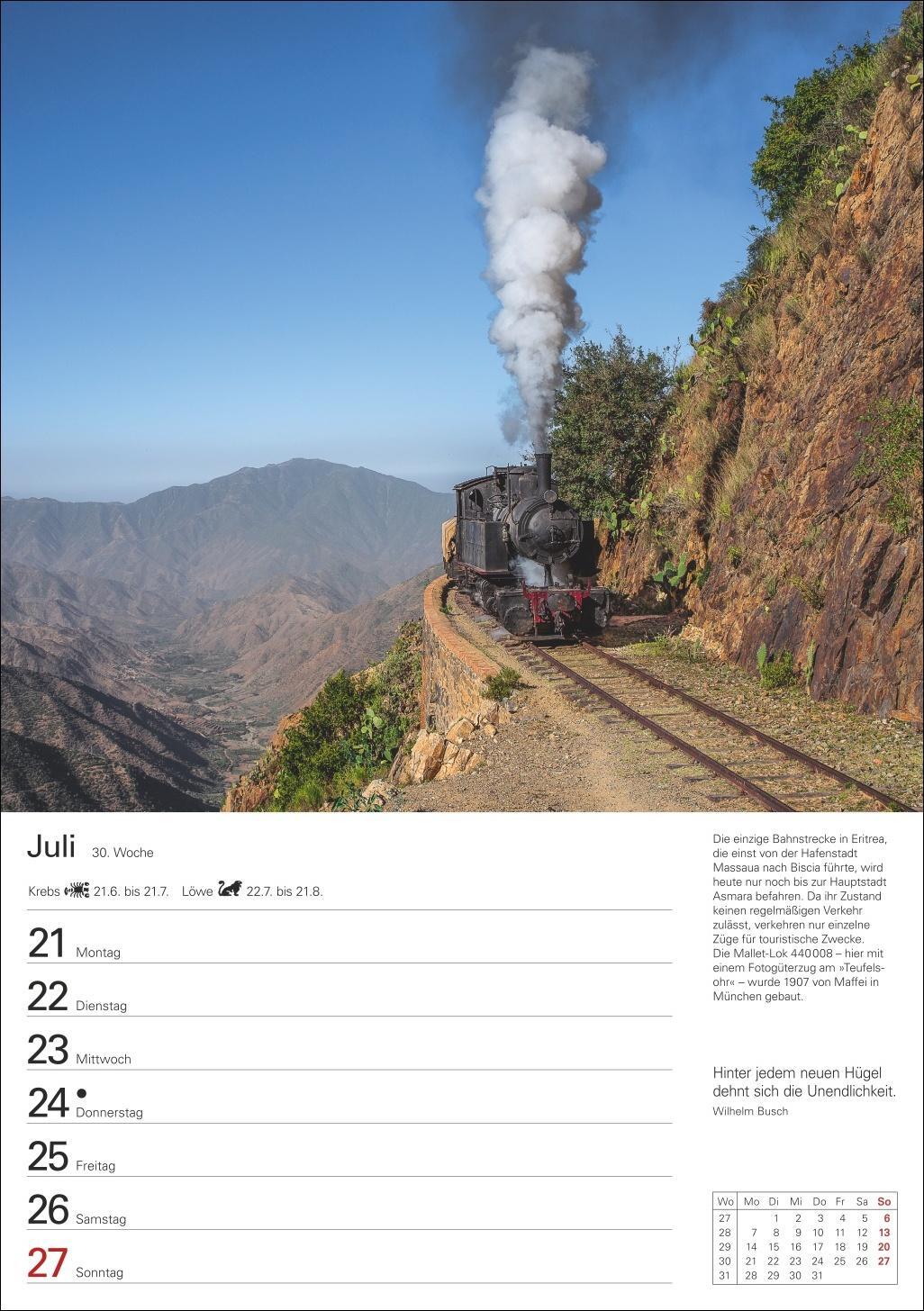 Bild: 9783840034220 | Eisenbahnen Wochenplaner 2025 - 53 Blatt mit Zitaten und Wochenchronik