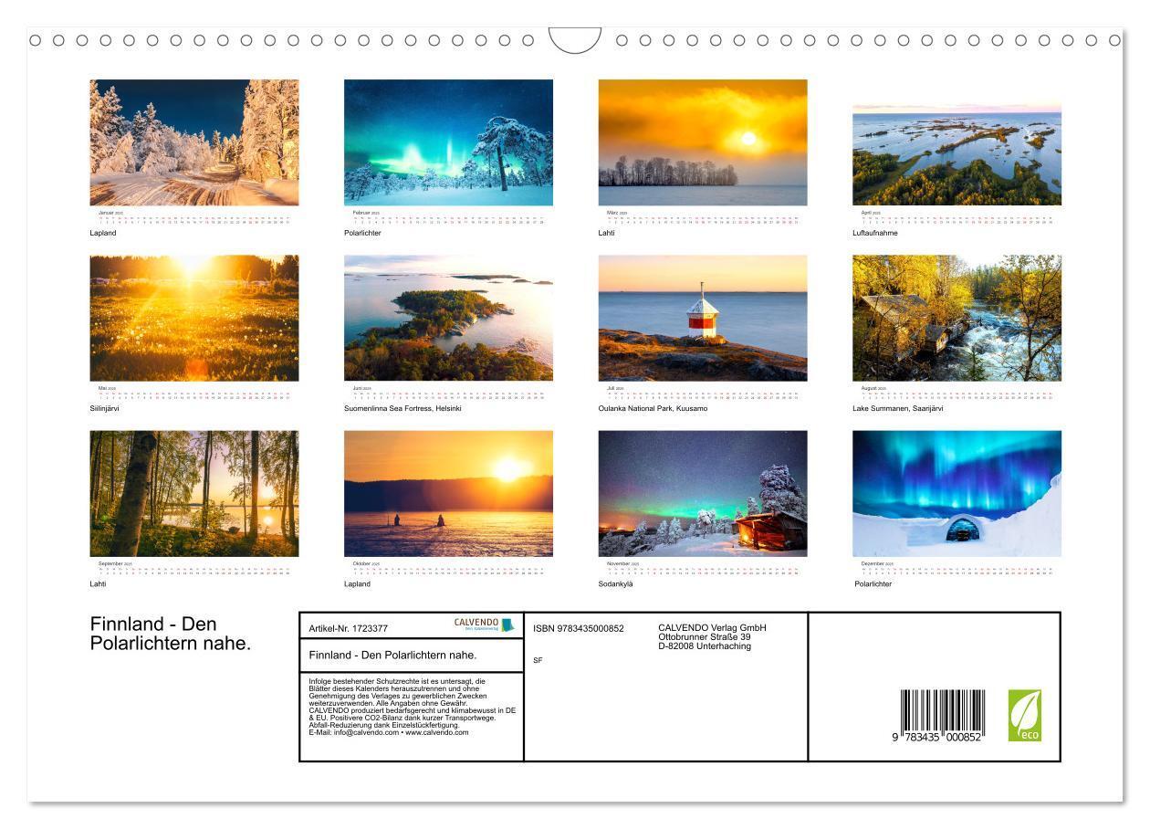 Bild: 9783435000852 | Finnland - Den Polarlichtern nahe. (Wandkalender 2025 DIN A3 quer),...