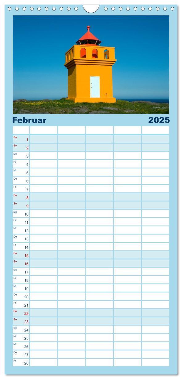 Bild: 9783457118511 | Familienplaner 2025 - Island mit 5 Spalten (Wandkalender, 21 x 45...