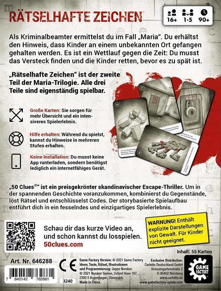 Bild: 7640142762881 | 50 Clues 2 - Rätselhafte Zeichen (Spiel) | Escape Thriller | Norsker