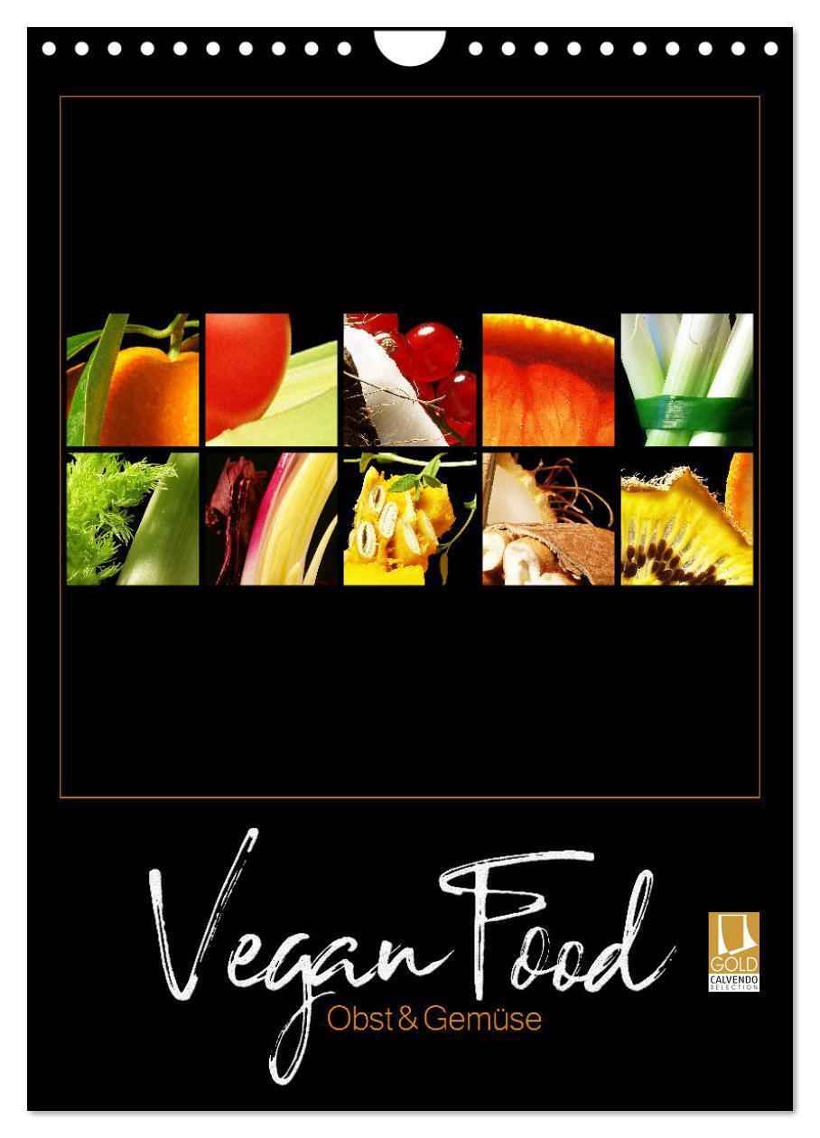 Cover: 9783675732520 | Vegan Food Kalender ¿ Obst und Gemüse auf Schwarz (Wandkalender...