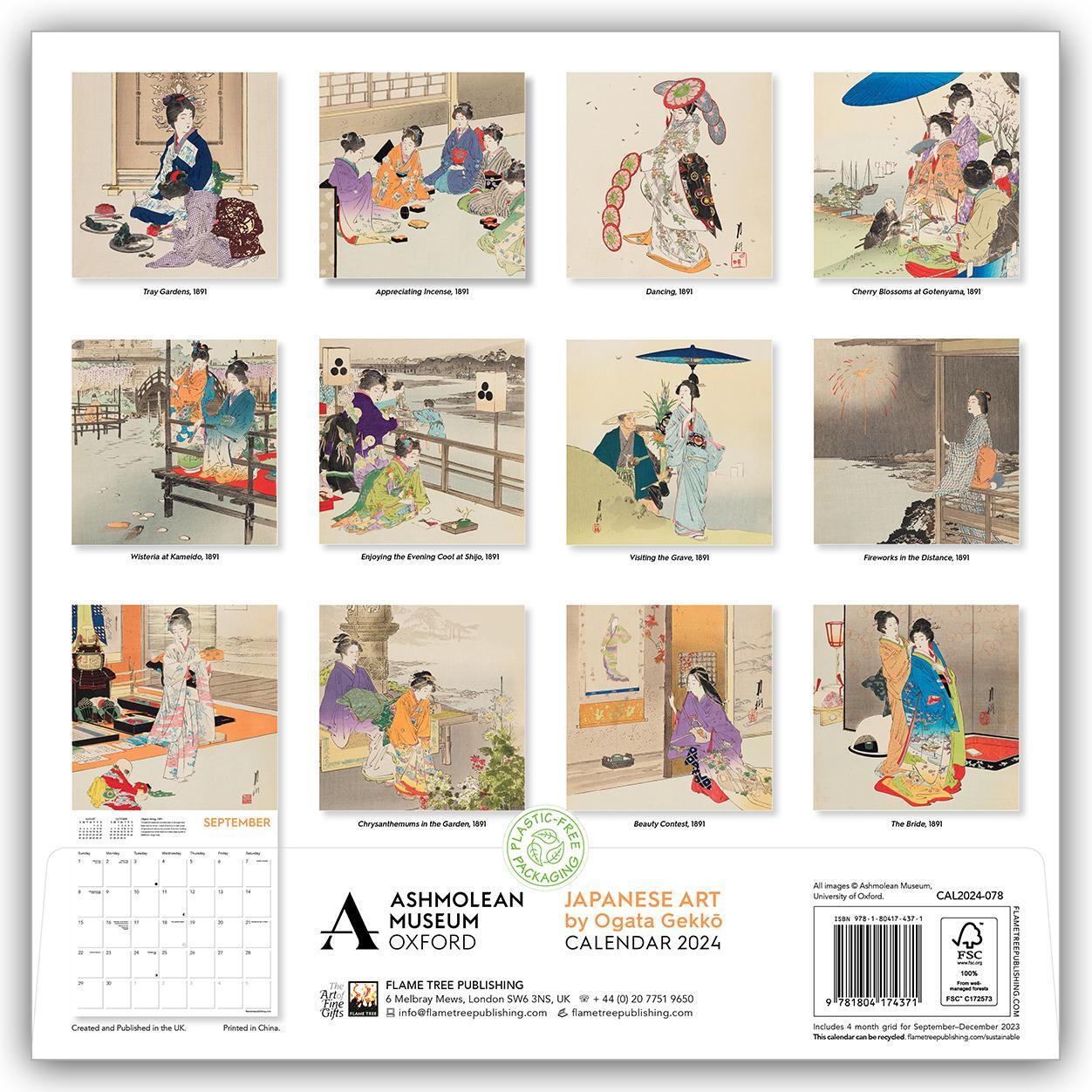 Rückseite: 9781804174371 | Japanese Art - Japanische Kunst 2024 | Tree Flame | Kalender | 14 S.