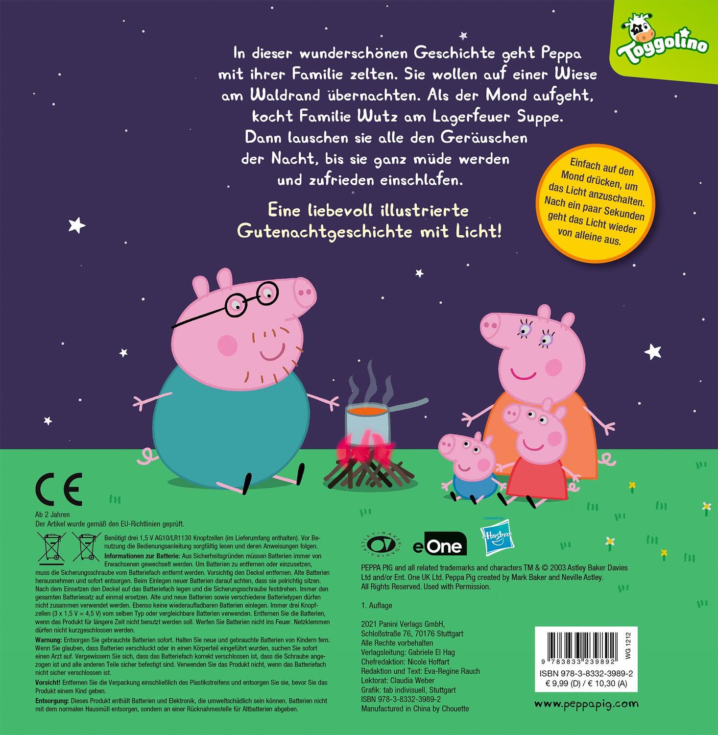 Rückseite: 9783833239892 | Peppa Pig: Meine erste Gutenachtgeschichte | Pappbilderbuch mit Licht