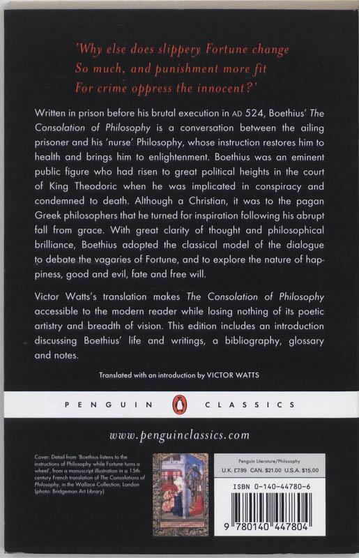 Rückseite: 9780140447804 | The Consolation of Philosophy | Ancius Boethius | Taschenbuch | 1999