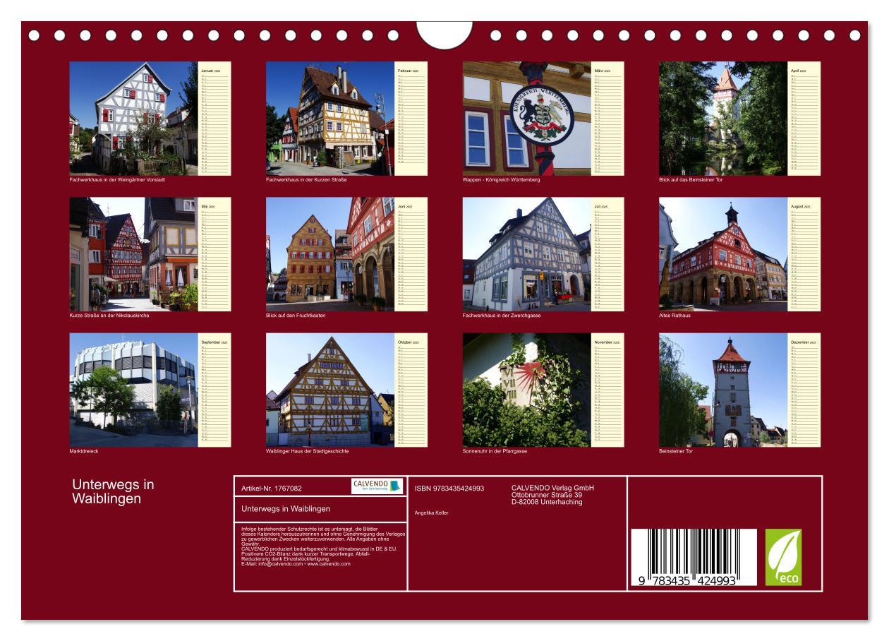 Bild: 9783435424993 | Unterwegs in Waiblingen (Wandkalender 2025 DIN A4 quer), CALVENDO...