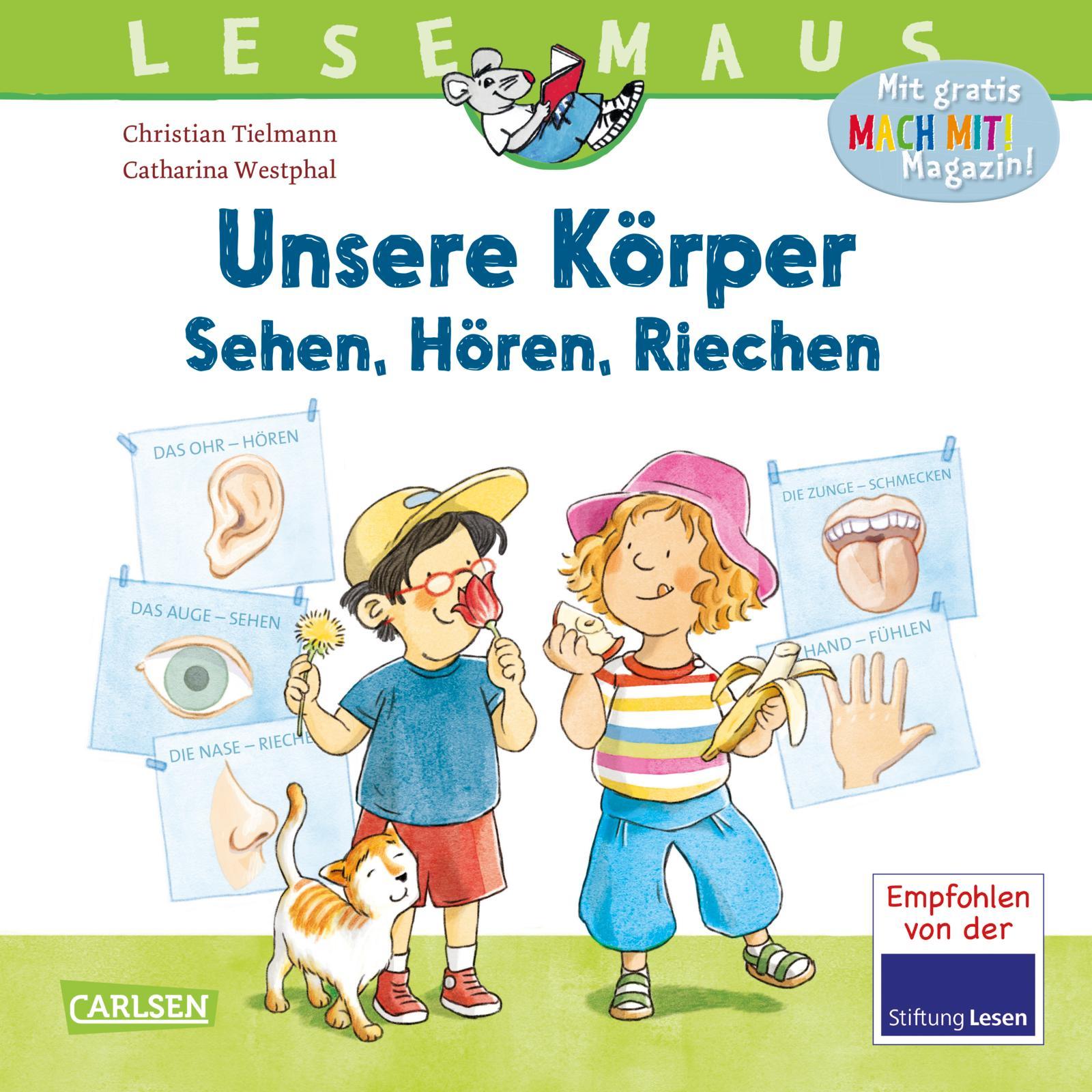 Cover: 9783551080691 | LESEMAUS 168: Unsere Körper - Sehen, Hören, Riechen | Tielmann | 24 S.