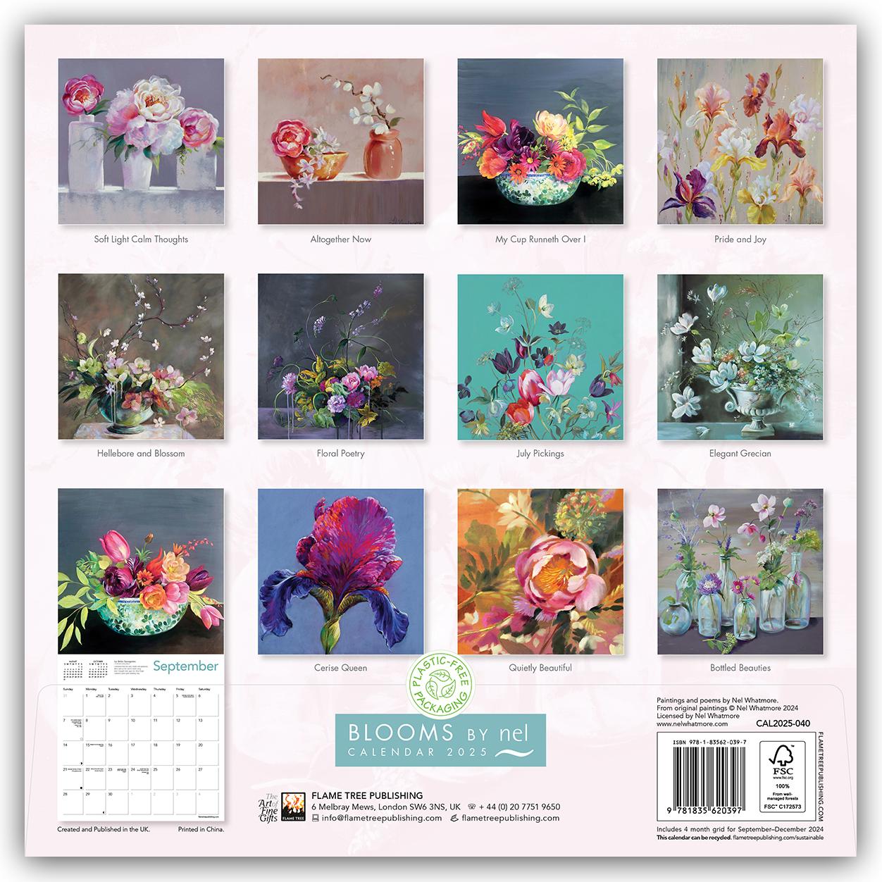 Rückseite: 9781835620397 | Blooms by Nel Whatmore Wall Calendar 2025 (Art Calendar) | Publishing