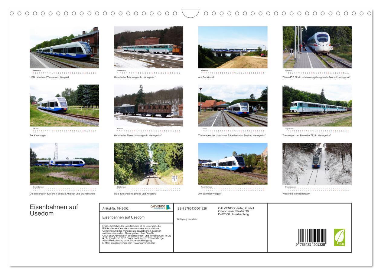 Bild: 9783435501328 | Eisenbahnen auf Usedom (Wandkalender 2025 DIN A3 quer), CALVENDO...