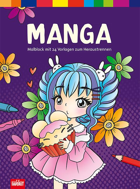 Cover: 9783849410292 | Manga | Malblock mit 24 Vorlagen zum Heraustrennen | Taschenbuch