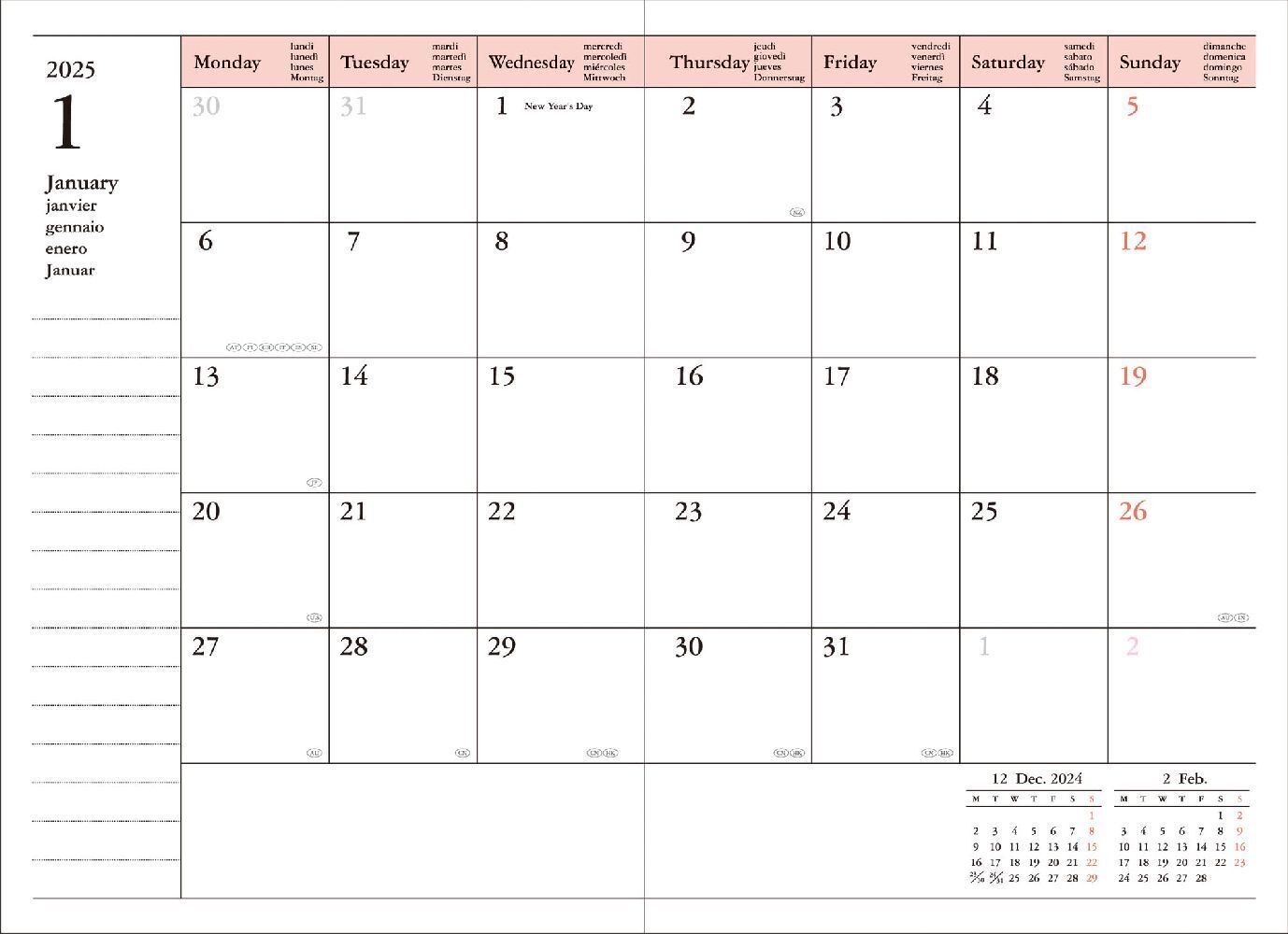 Bild: 4550045127737 | MARK'S 2024/2025 Taschenkalender A6 vertikal, Gradient, Pink | Inc