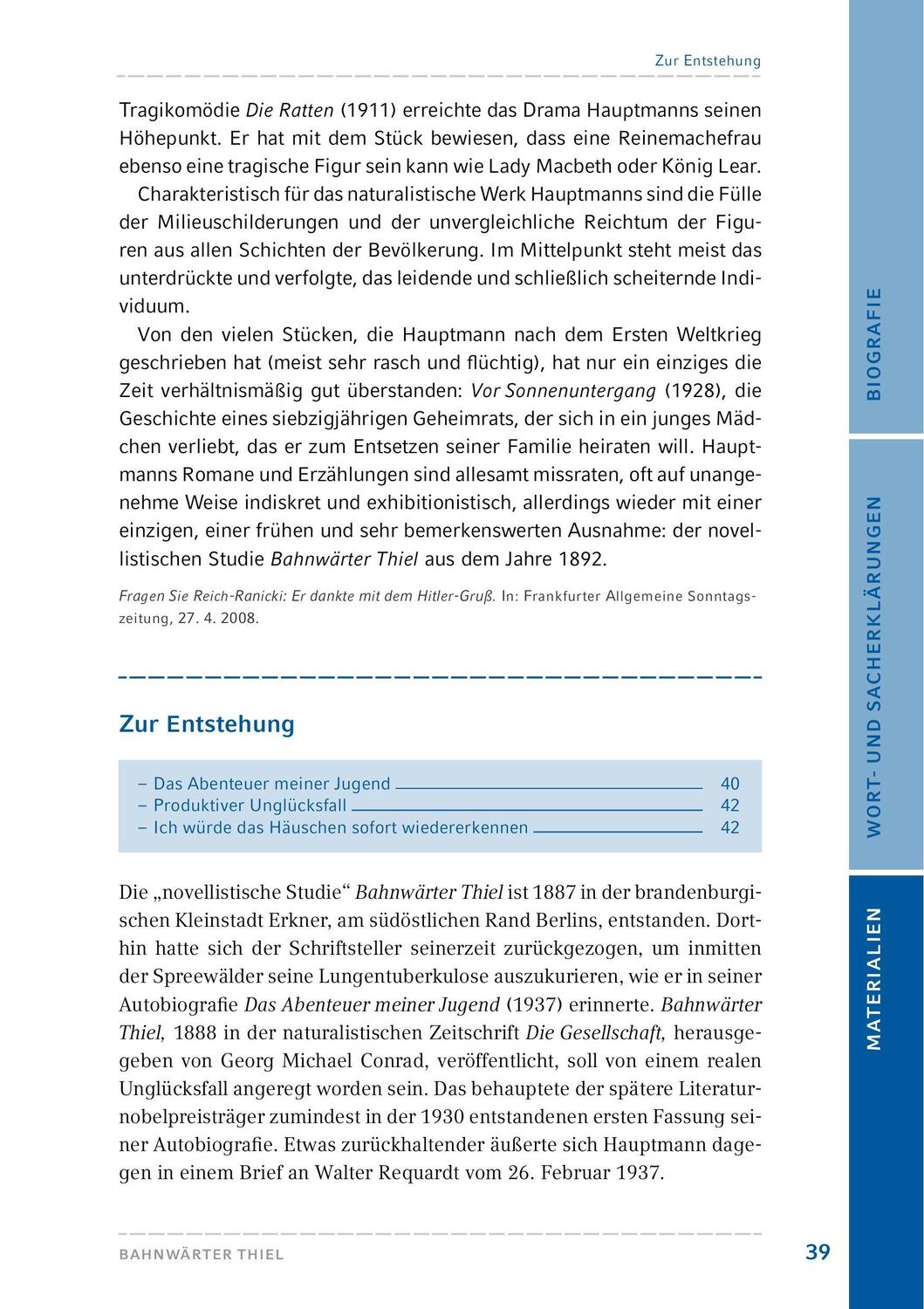 Bild: 9783804425750 | Bahnwärter Thiel | Hamburger Lesehefte + Königs Materialien | Buch