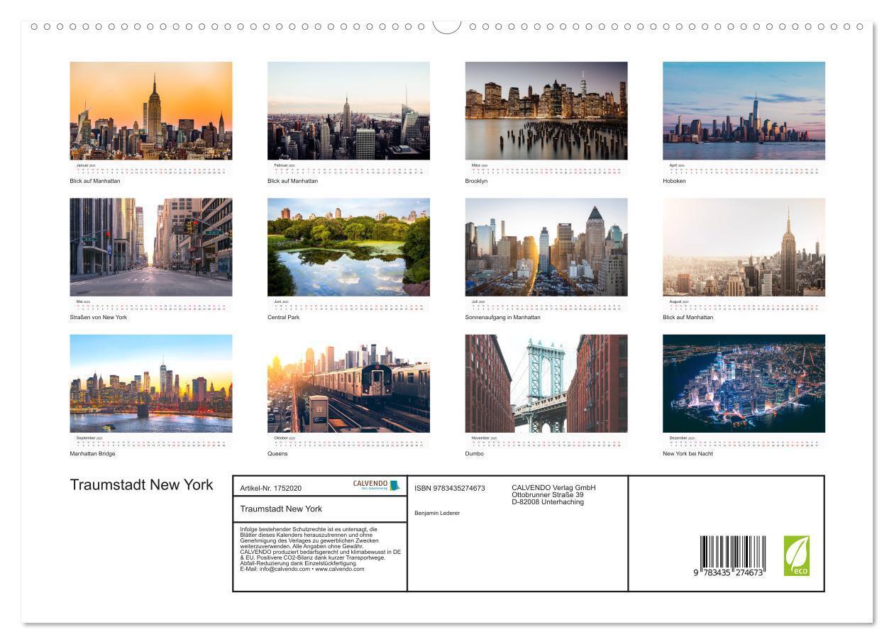 Bild: 9783435274673 | Traumstadt New York (Wandkalender 2025 DIN A2 quer), CALVENDO...