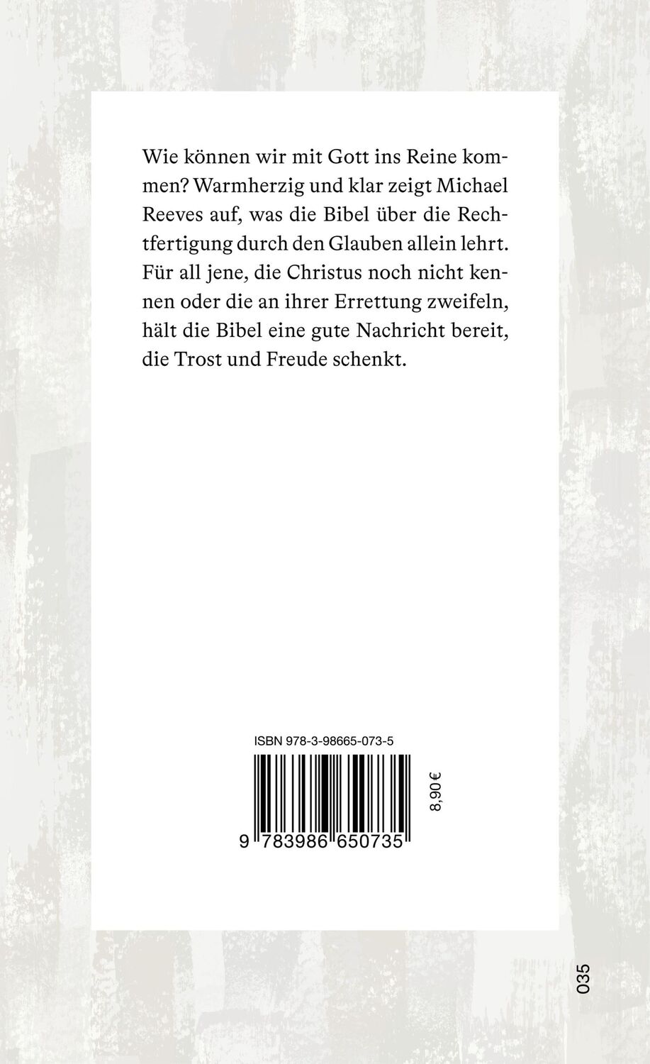 Rückseite: 9783986650735 | Mit Gott im Reinen | Michael Reeves | Taschenbuch | 60 S. | Deutsch