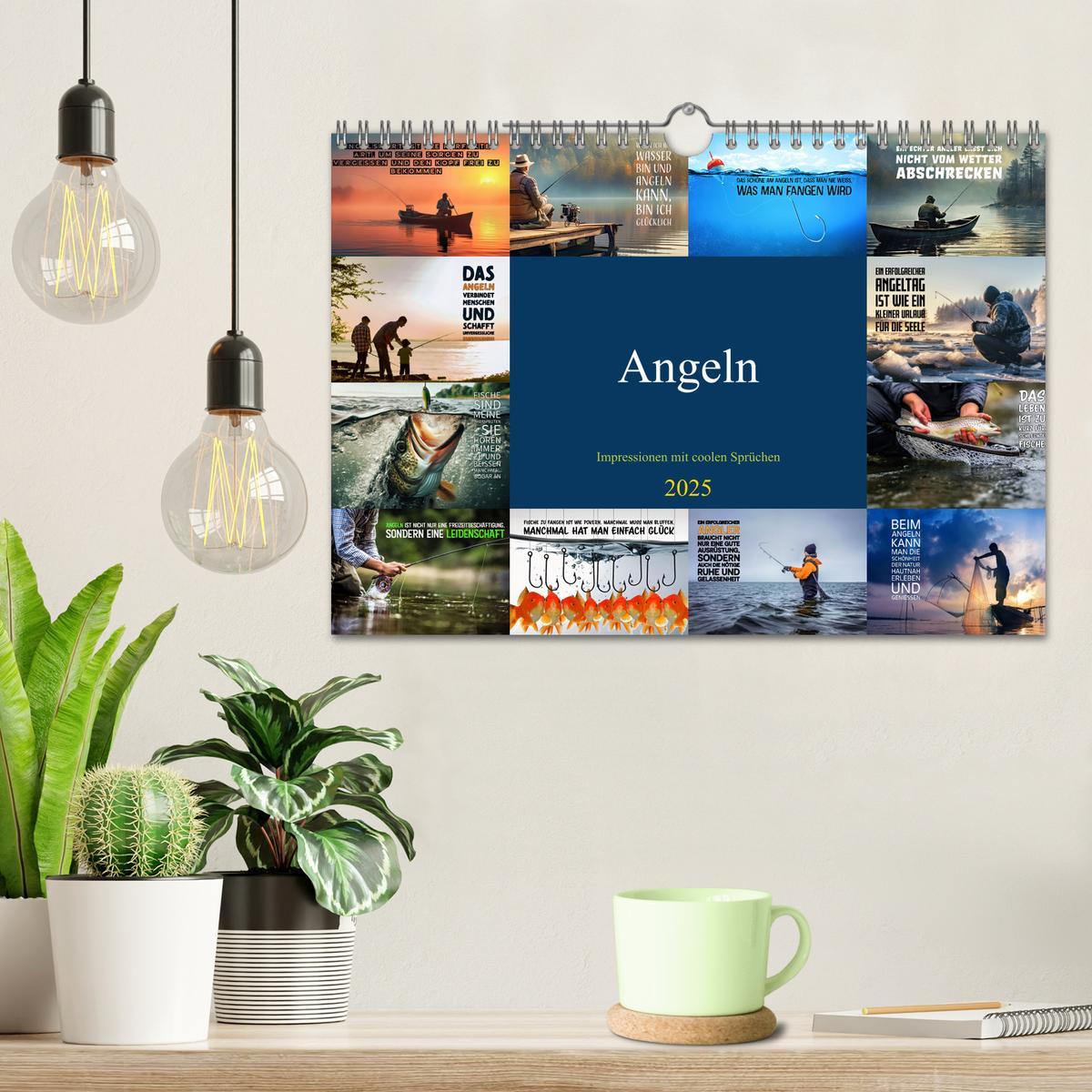 Bild: 9783383787942 | Angeln - Impressionen mit coolen Sprüchen (Wandkalender 2025 DIN A4...