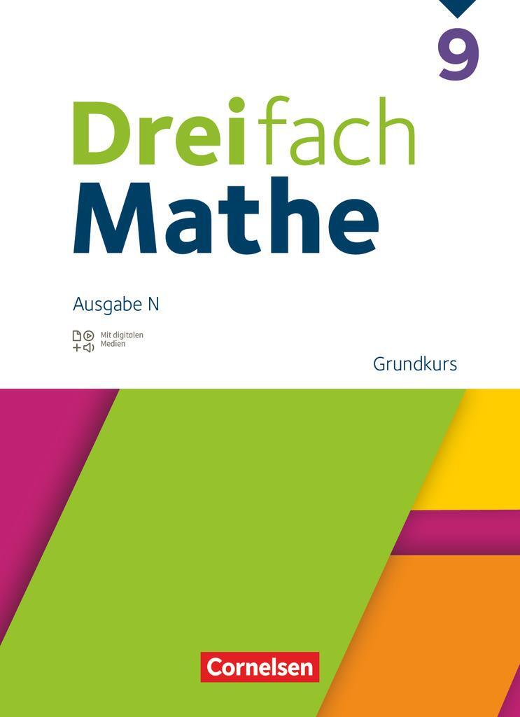 Cover: 9783060436729 | Dreifach Mathe 9. Schuljahr Grundkurs - Schulbuch mit digitalen...