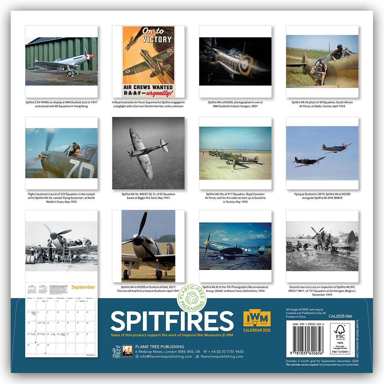 Rückseite: 9781835620656 | Imperial War Museums: Spitfires Wall Calendar 2025 (Art Calendar)