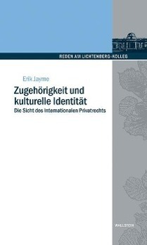 Cover: 9783835311015 | Zugehörigkeit und kulturelle Identität | Erik Jayme | Taschenbuch