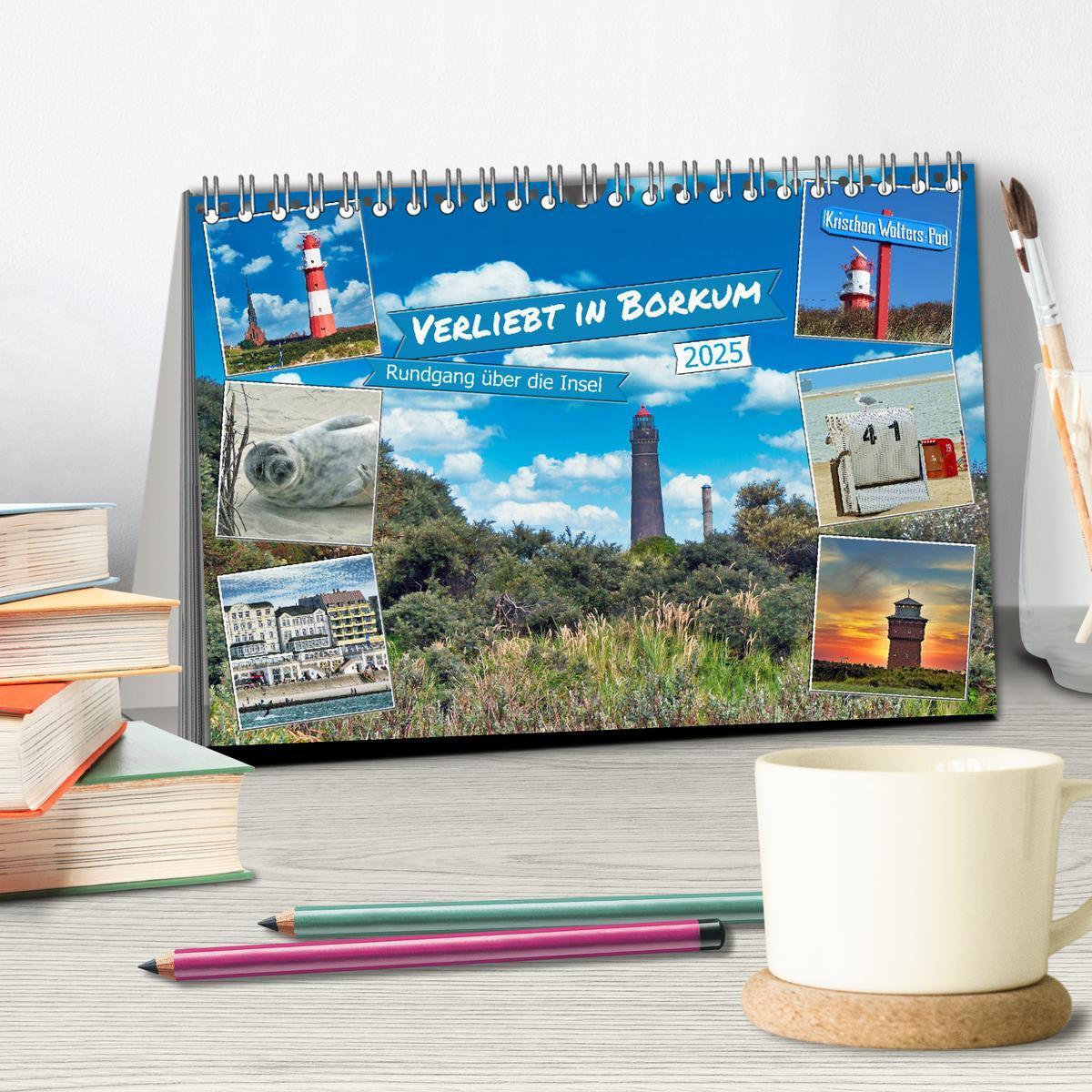 Bild: 9783383823657 | Verliebt in Borkum (Tischkalender 2025 DIN A5 quer), CALVENDO...