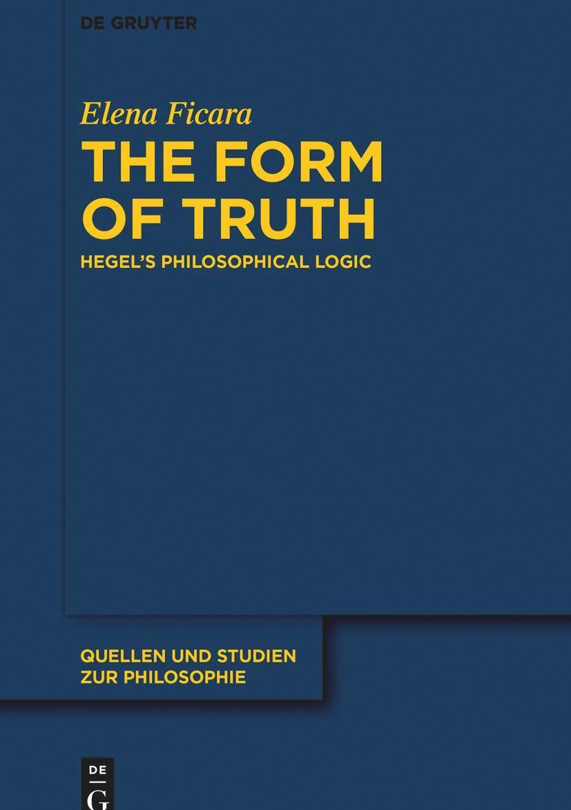 Cover: 9783110996821 | The Form of Truth | Hegel¿s Philosophical Logic | Elena Ficara | Buch